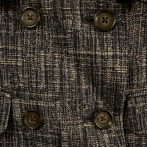 Banana Republic Blue Indigo Tweed Style Mini Pea Coat Blazer 0 - Picture 3 of 14